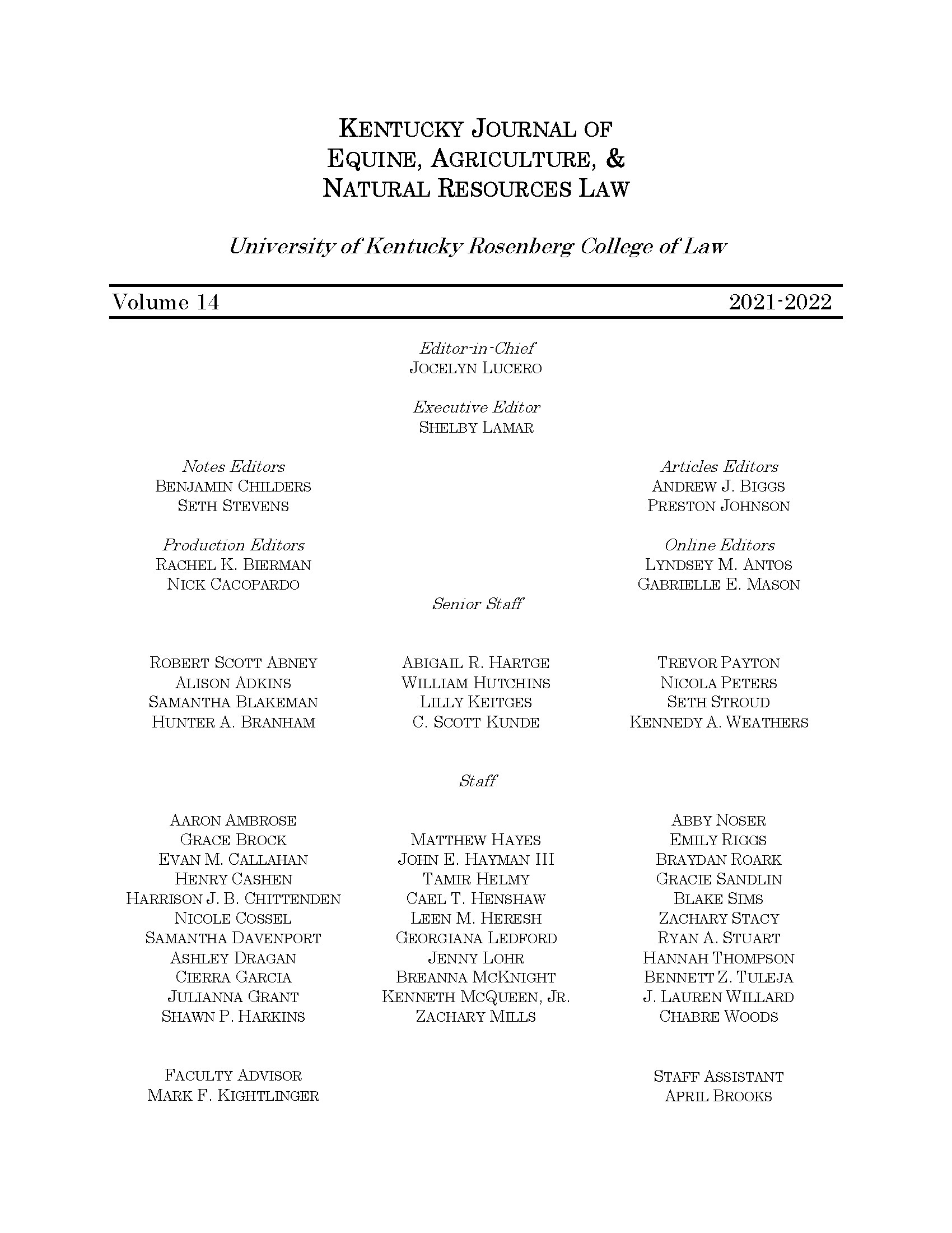 KJEANRL 21-22 Masthead
