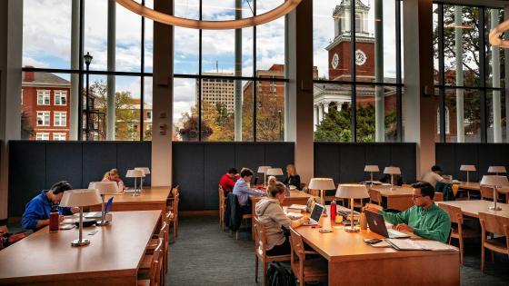 Students studying in Law Library